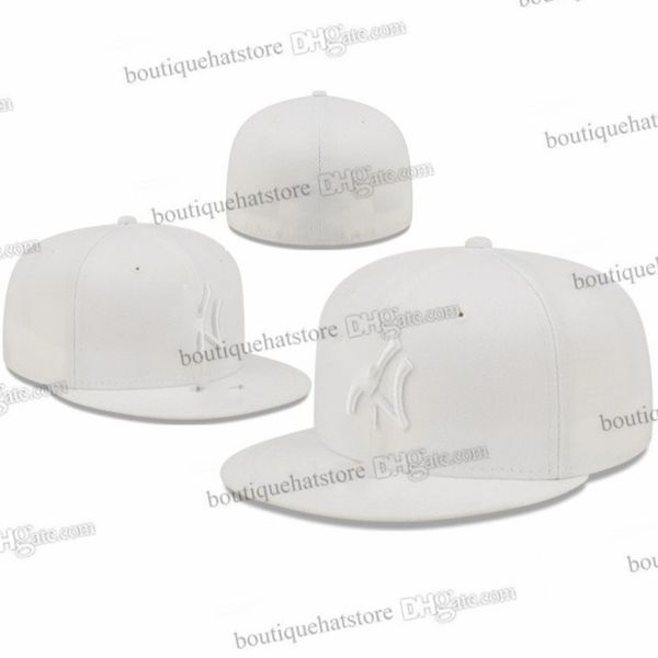 24 Farben 2024 Herren-Beige White Baseball-Sattelhüte Atlanta Weiße Farbe Flach in voller Größe geschlossene Kappen Flame Angeles Hut Flat Bim Designer Klassischer Sporthut AP13-06