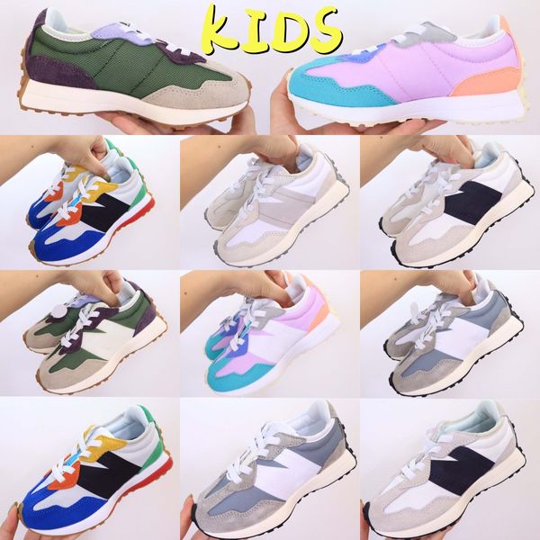 327 Sneakers Kids N327 Laufschuhe Bandier Meersalz Weizen Multicolor Beige Säuglinge Schwarz hellgrau Khaki MS327 Trainer Größe 26-37 T9fd#