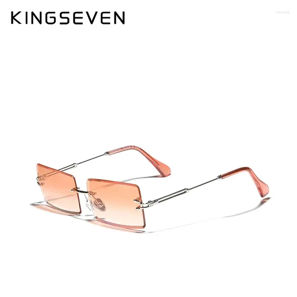 Sonnenbrille Kingseven Gradient Rechteck UV400 Randless Brille für Frauen junger Modeparty Brillen