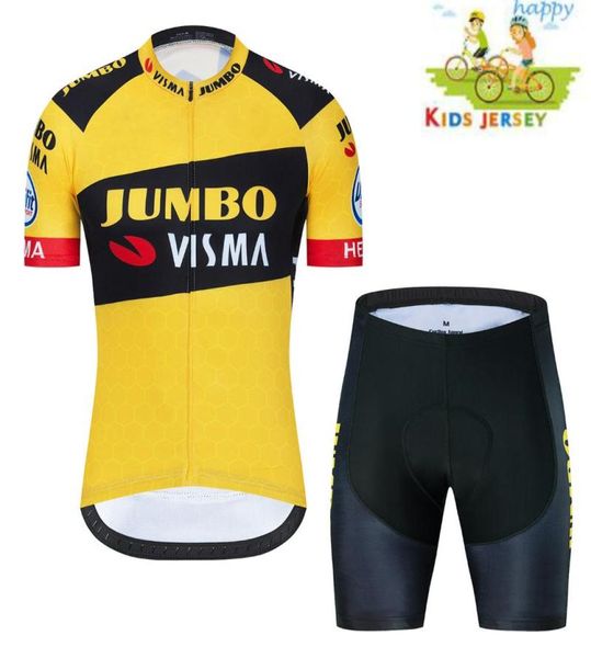 Set di magli ciclisti per bambini traspiranti set da ragazzi in bicicletta estiva pantaloncini a secco rapido set di vestiti rosa fluorescenti 8479720