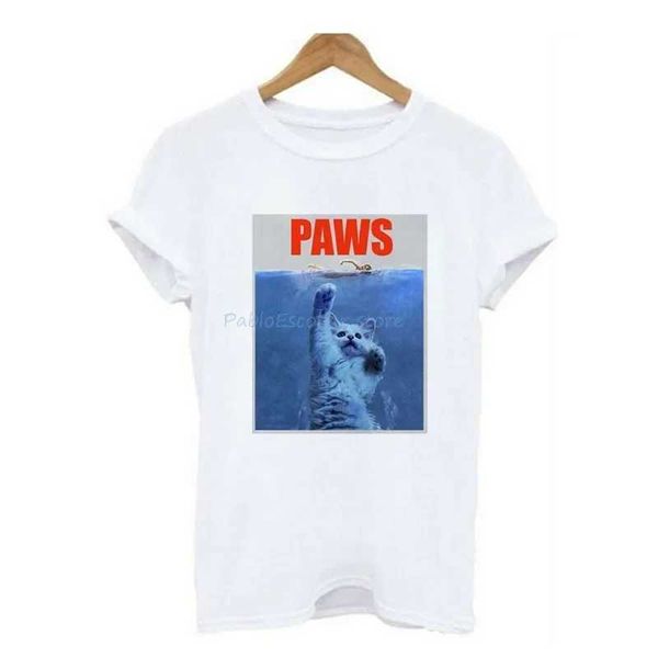 Herren T-Shirts Paws Katzenliebhaber Unisex T Shirt Festival Trendy Funny Movie Fashion Petm Jaws Hochwertiges T-Shirt Y240509