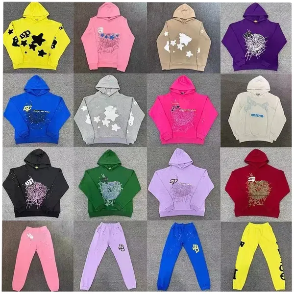 Designer Hoodies Young Thug 555555 Frauen Frauen Hoodie Hochwertige Schaumdruck-Web-Grafik Rosa Sweats Y2K Pullovers US S-XL Designer Hoody Tracksuit Hosen t