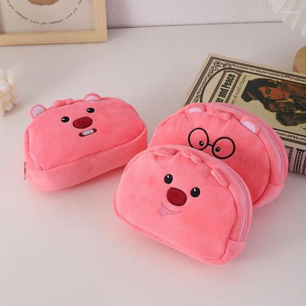 Bolsas de cosméticos Miniso Loopy Pletus Makeup Bag Drag Little Beaver Cartoon Faracho fofo Estudante de alta capacidade Pape