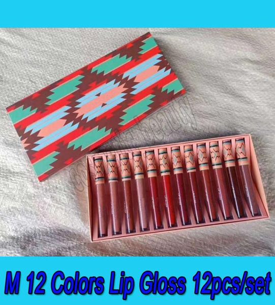 Regalo di Natale M Makeup 12 Colore Matte Lipsticks Kit Cosmetics 12pcsset Lip Gloss Set in stock 6969808