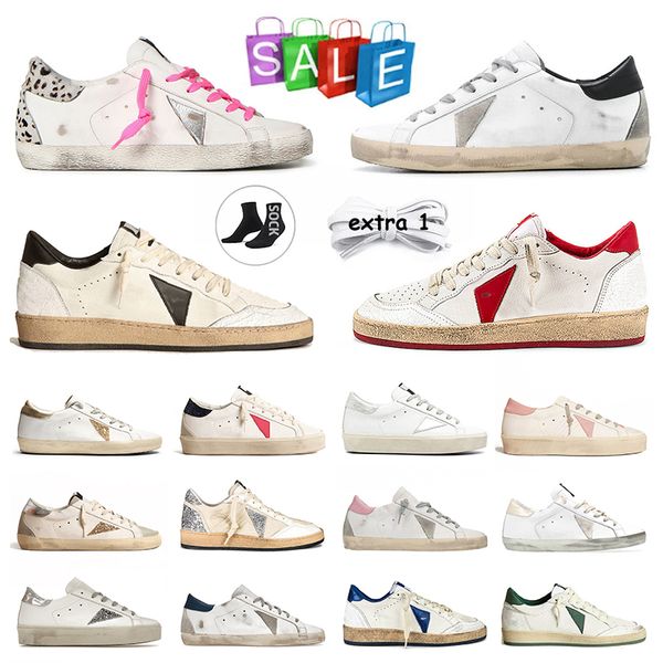 Scarpe firmate di alta qualità donna sneaker golen sneakers piatto-forma scintillante stella stella tacco rosa argento nero bianco anziano antico femminile da uomo scarpe da uomo di grandi dimensioni