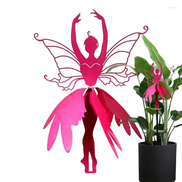 Gartendekorationen Wind Spinner Blume Fairy Tanzen inmitten Kunst Statue Ballerina Metall Ornamente
