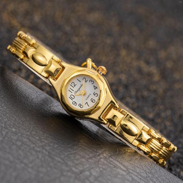 Orologi da polso da donna orologio da polso braccialetto oro piccolo orologio elegante con il cuore a sospensione femmina femmina polso in acciaio inossidabile per donne