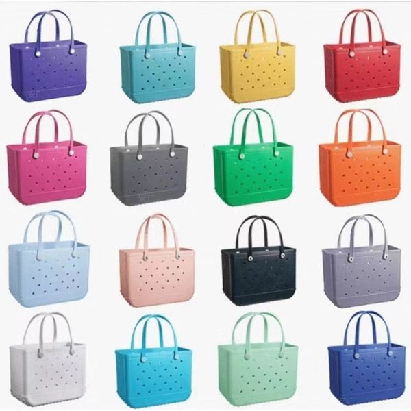 2024 New Designer Bogg Bag Silicone Beach Grande Tote Luxo Eva Plástico Bolsas de praia Pink Candy Blue Mulheres Cosméticos Bolsa PVC Viagem Armazenamento de Bolsa Outdoor Sacos de bolsas