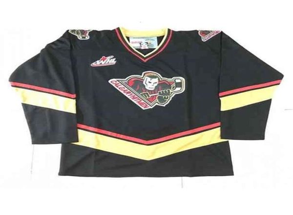 Mthr Calgary Hitmen Whl Siyah Premier Hokey Jersey Nakış Dikişli Herhangi Bir Sayı ve Adı Jerseys8385069