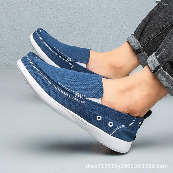 Sapatos casuais Canvas masculinas Manomos de estilo coreano Slip-On Fashion Flatable respirável Moda 2024