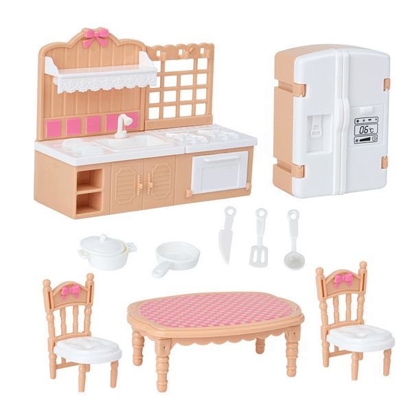 Puppenhaus Küche Utensilien Puppen Kinder Mini -Accessoires 10 Artikel für eine 1:12 Skala Miniatur House Family Charaktere vor, mit Spielzeug zu spielen