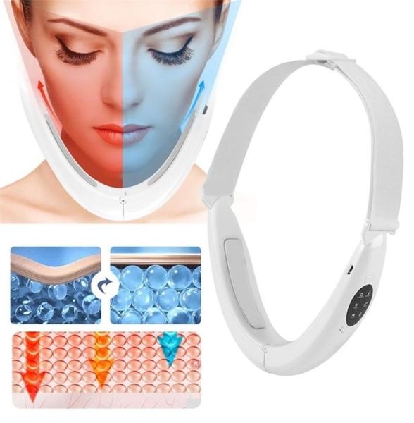 Vshape Face Lifter Face Doppelkinn Schlampe Massagegeräte EMS LED LEIL Smart Electric Fold Machine Anti -Alter Wrinkeln 2203016612122