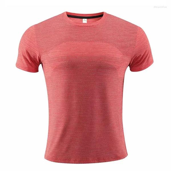 Camisetas masculinas de verão europeu e americano esportes curtos de mangas curtas de seca rápida tops casuais