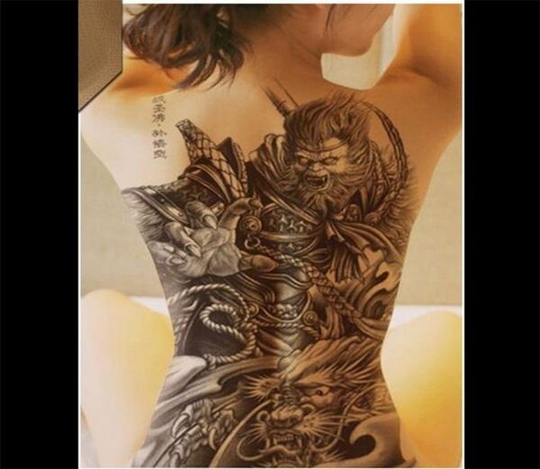 Große schwarze Tattoos Männer Frauen wasserdichte große temporäre Tattoo -Aufkleber Dragon Darkness Wolf Voller Rücken falsch Tattoo cool 4834cm 22059273475