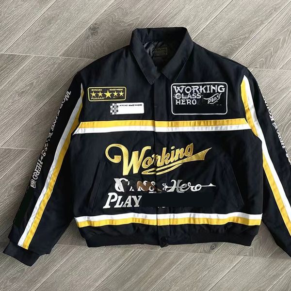 Giacca designer Fashion Luxury Racing Mans Jacket Motorcycle High Street Jackets Lettering pesante Lettering Cotton Winter Spring Coat