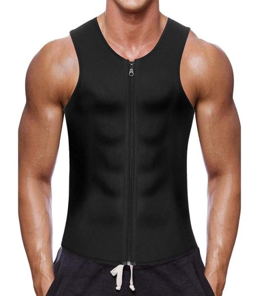 2019 Männer Taillentrainer Weste für Gewichtsverlust Neopren Korsett Körper Shaper Reißverschluss Shapewear Schlampengürtel Bauch MEN2568938