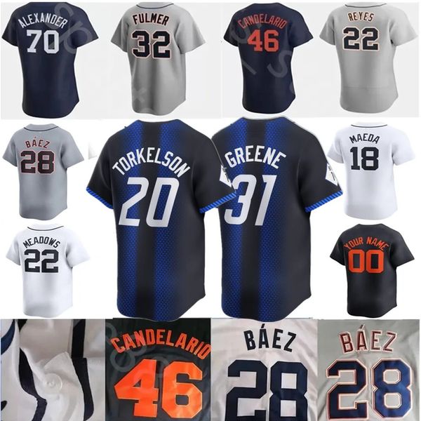 2024 S-4xl Custom S-4xl Collect Baseball Jersey 28 Javier Baez 24 Miguel Cabrera Mize Gipson-Long Skubal Baddoo Meadows Ibanez Carpenter Greene Torkelson Maglie