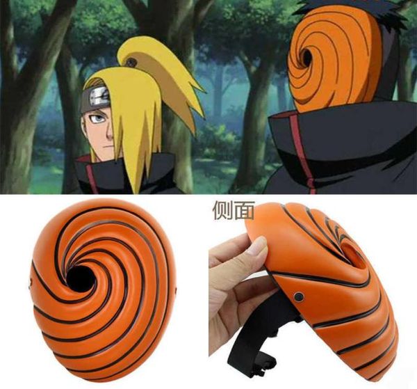 Creative Giappone Kakaxi Cartoni animati Maschera Tobi Obito Kakaxi Ninja Madara Uchiha Masquerade Cosplay Full Face Resin Party Mask Y08044374538