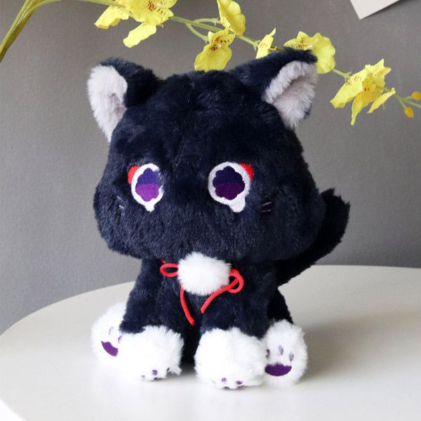 25cm anime scaramouche kedi bebek doldurulmuş hayvan oyuncakları genshin etkisi gezici evcil hayvan cosplay oyuncak