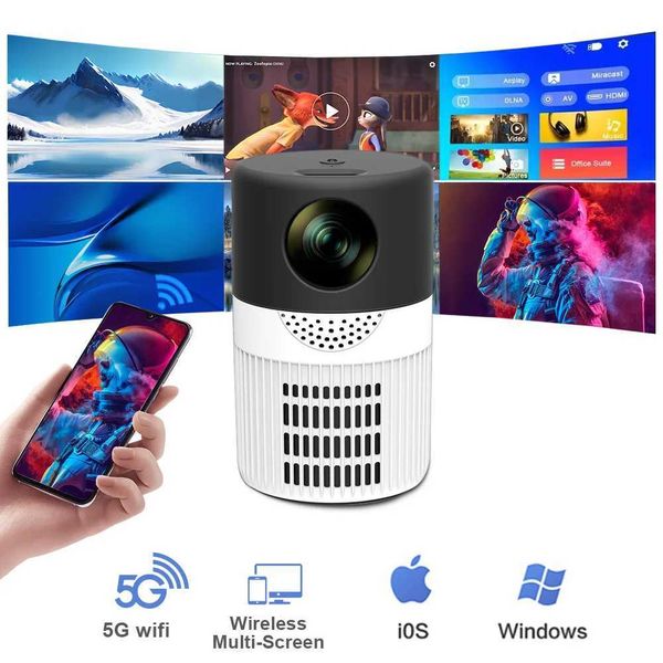 Proiettori YT400 Smartphone per telefono cellulare bianco wifi mini proiettore mini proiettore 1080p mini travetto home theater home teater proiettore regalo J240509