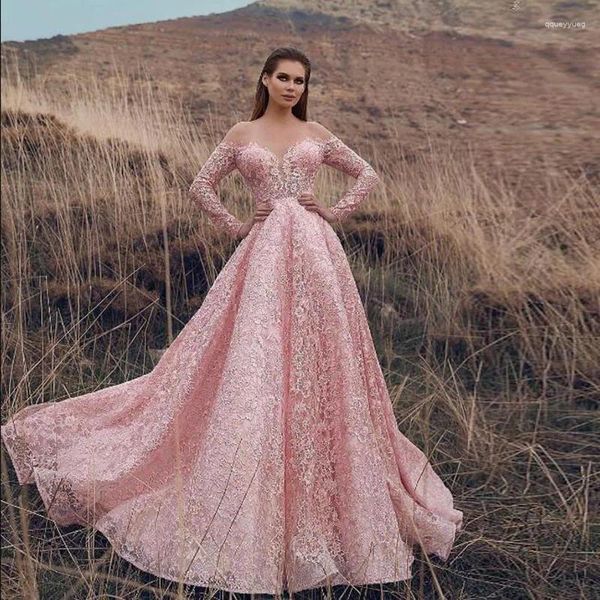 Vestidos de festa Bowith Night Luxury Dress Prom Elegante para Mulheres Presente Casamento Rosa Manga Longa Poncho Ocha Formal Vestidos