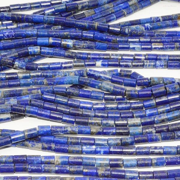 Gevşek taşlar doğal lapis lazuli tüp boncukları 5.5mmx7.5mm