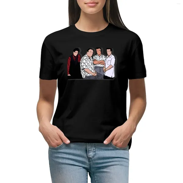 Polos femininos Os personagens estilizados da mão dos sopranos desenham t-shirt plus size tais