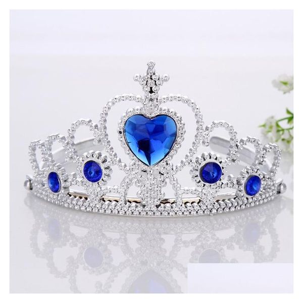 Cartoon Accessoires Mädchen Prinzessin Crown 9 Farben Plastik Tiara Haare Schöne Kristall Heas Kinder Geburtstagsfeier Weihnachtsgeschenk Drop d otcxo