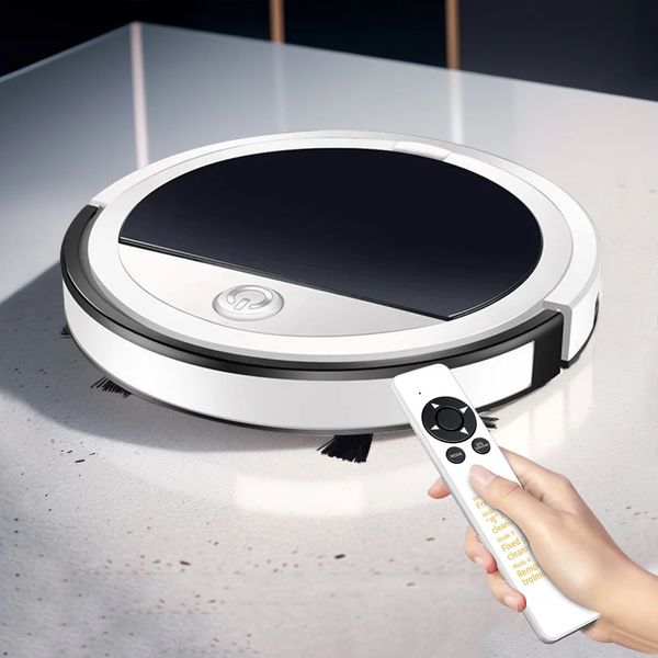 Baixo ruído de alta sucção Smart Sweeping Robot Vacuum Cleaner com controle remoto Limpeza automática Carregamento USB 240506