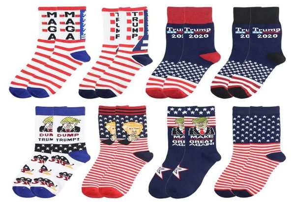 Donald Trump Socken Präsidentschaftskampagne 2020 Machen Sie American Great Cotton Maga Brief USA Flaggen Socken Männer Frauen Strümpfe HHA3413029830