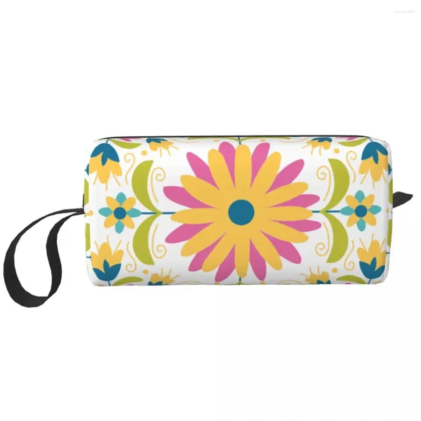 Stume di stoccaggio messicano Otomi ricamo a fiore di viaggio per viaggi cosmetici borse di gala floreale organizzatore da toeletta da bagno ladies beauty dopp kit kit