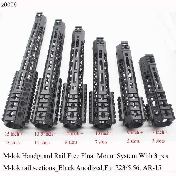 Bölüm 79101111213.515 inç MLOK Handguard Ray UltraLight Free Float Montaj Sistemi 3 PC SECEKSİ