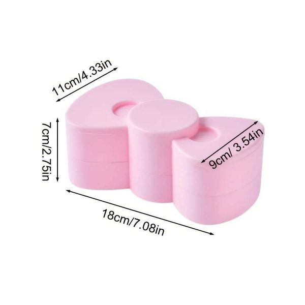 Bandeja de jóias 1pc Bowknot Shape Jewelry Box 360 graus girando briols portáteis portáteis Ring de colar de itens de armazenamento de armazenamento Domer