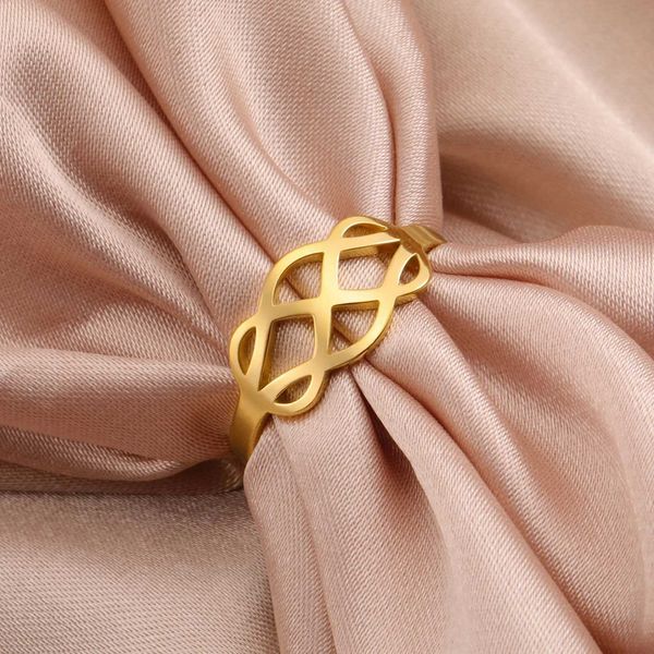 Обручальные кольца Skyrim Irish Celtics Knot Ring Женщины из нержавеющей стали золотой цвет геометрические пальцы кольца винтажные амулетные украшения свадебный подарок