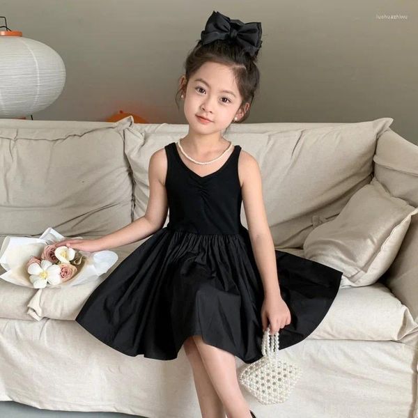 Girl Dresses Girl Dress Dress HEPBURN BASSIGLIO CHIESSI ESTAGIMI FRANCE FRANCES SIGNORE SOLED SOLID NERO A-LINE ELEGANCE PRINCESS