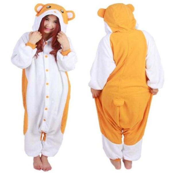 SS Hamtaro Karikatür Moda Hayvan Pijamaları Anime Cosplay Kostümleri Unisex Yetişkin Onesies Dress26611917716792