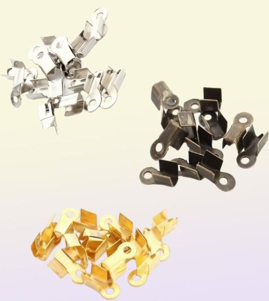 1000pcslot in pelle Fine Caps End Clasps Crimp Perline per la produzione di gioielli 9x45mm3702199