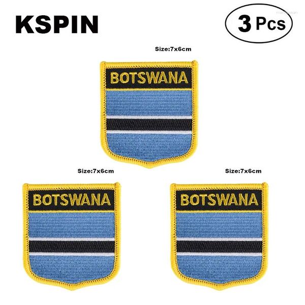 Броши Botswana Shiled Shape Flag Patches Национальные для Cothing DIY