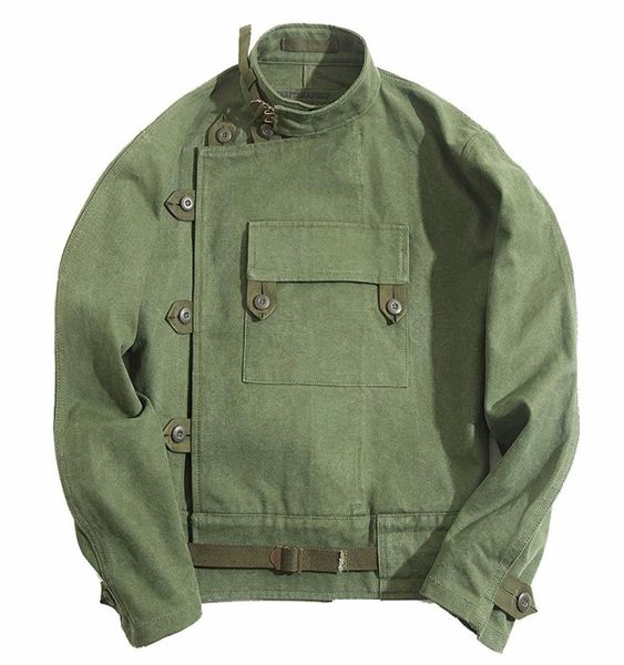 Jaqueta de moto sueca vintage Men039S Womens Workwear Army Exército Verde Casaco Loose Slim Fit Punk Size6392014