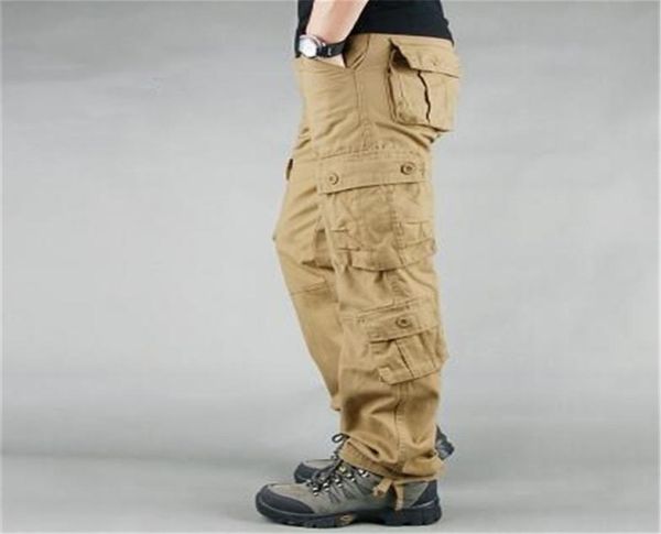 Moda Military Men039s Cargo Pants Casual Multi Pockets Tactical Militares Militares Primavera Algodão Men 8 POCKE3357803