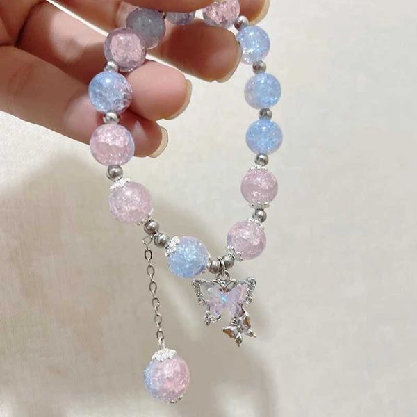Hochzeitsarmbänder 2024 neuer Schmetterling Eis Crack Perlen Armband Frauen Mädchen Mode süße Imitation Opal Armband Charms Geschenk für Mädchen