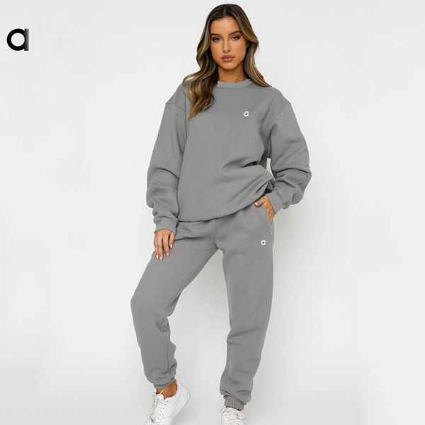 Al Yoga-Sets Jogginghosen entspannte Fitnesssporthosen Silber 3D-Logo Laidback Lanternhosen mit Drawess Unisex Studio-to-Street Weekend Jogger Sportswear