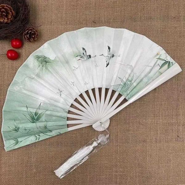 Produtos de estilo chinês Fã de estilo chinês Fã dobrável Fã clássico da dança vintage Dragon Dragon Phoenix imprimindo fãs de mão Halloween Cosplay adereços de arte doméstica decoração