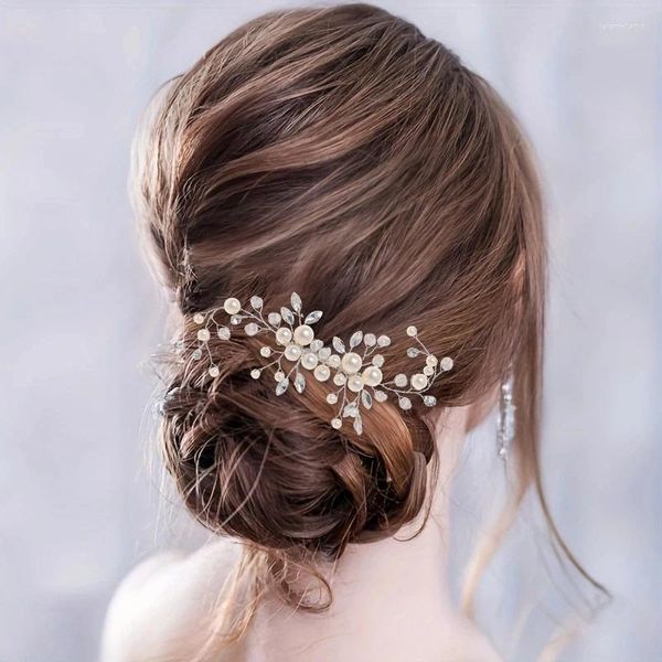 Haarclips handgefertigtes Kristallkamm Pin Stirnband für Frauen Perle Haircomd Party Brauthochzeitszubehör Juwely Clip Tiara