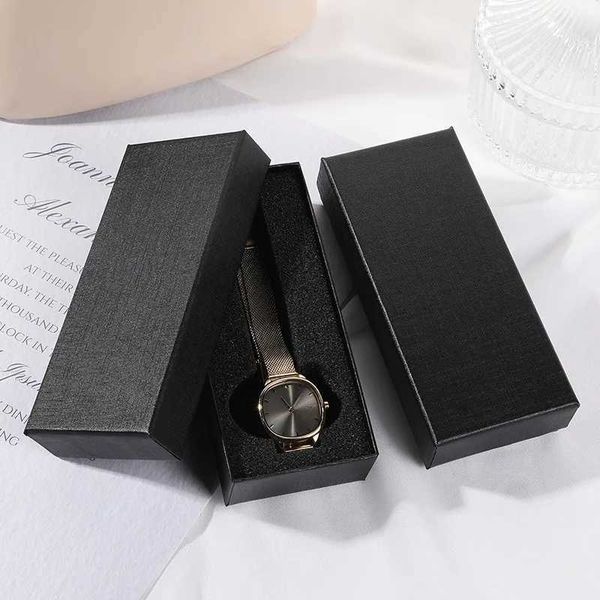 Scatole di gioielli Black di fascia alta con rettangolo boutique di vassoio interno carta spessa per organizzatore di braccialetti regalo per gioielli all'ingrosso