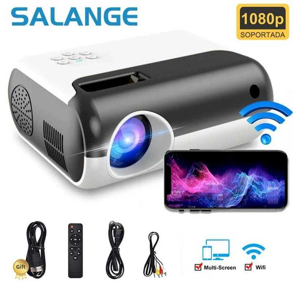 Projektoren Salange P80 Projector 1080p unterstützt WiFi Smart Home Theatre Outdoor Movie Projector kompatibel mit Smartphone HDMI USB AV PS5 J240509