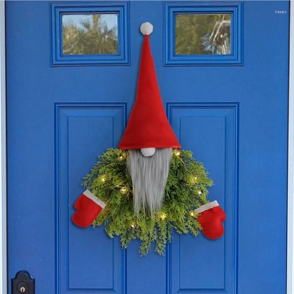 Декоративные цветы светящийся безликий старик Рождественский гарнир Высококачественный творческий висящий дверь
