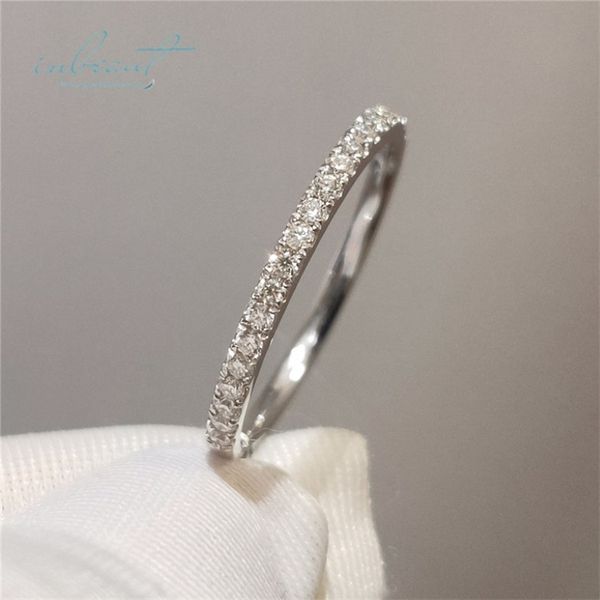 INBEAUT 18K White Gold Pass Diamond Test Round Eccellente Cut 0 1 CT Micro D Ring a colori 925 Gioielli da festa Siver 210924 230x