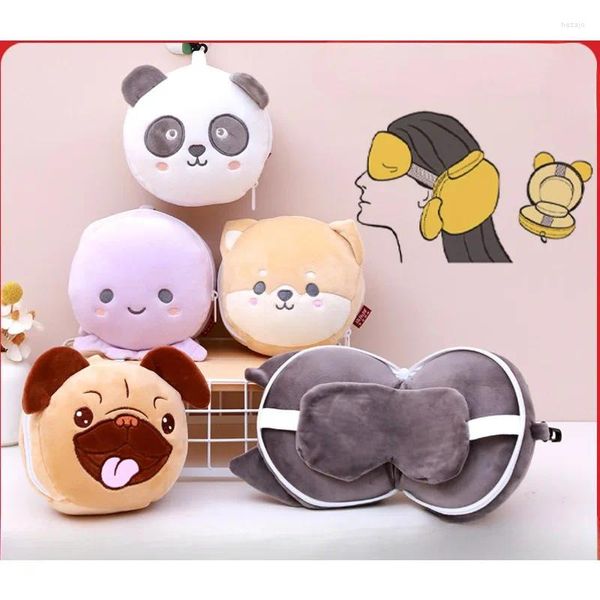 Cuscino Creative Cartoon Animal Multifunzionale Verata carina 2 in 1 Maschera per gli occhi portatile