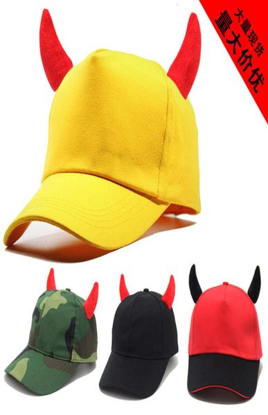 Cap Devil Horn Baseball bestickter Kappe glänzende Platte Solid Schatten Arbeit Hut Man8734937